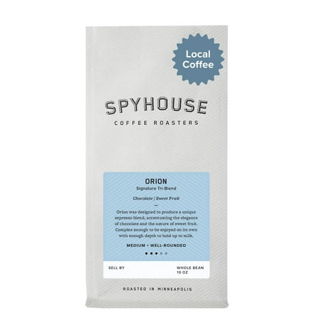 Local SpyHouse Coffee Orion, Organic Medium Roast Coffee, Whole Bean, 10oz