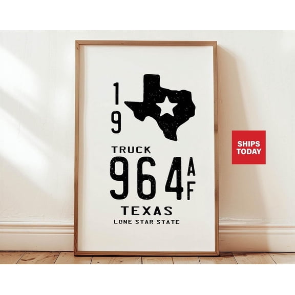 Local State Texas Print Texas Art Wall Decor Retro Travel Lone Star Texas Wall Art Gift For Traveler Outdoorsy Us Rustic State Symbol Wall Art, Modern Wall Decor, 8x12 UNFRAMED