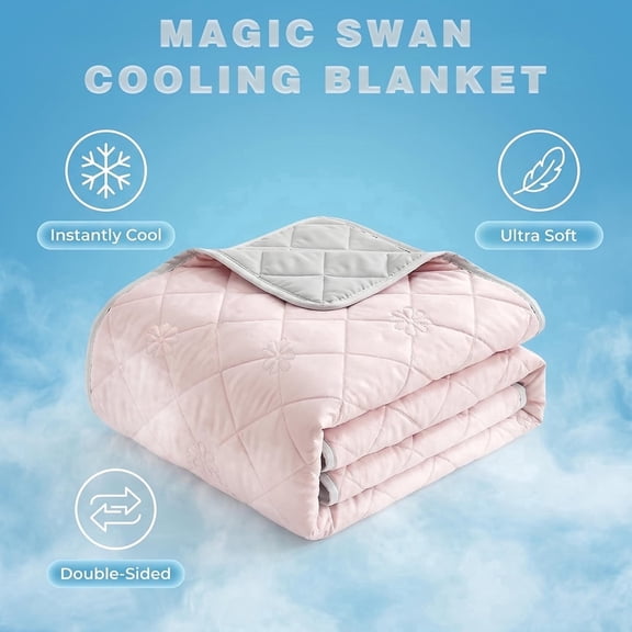 Local Stock Double-Sided Cooling Throw Blanket Queen/King, Ultra-Light & Breathable Reversible Summer Quilt for Night Sweats, Perfect Soft Bedding for Bedroom, Sofa, Camping & Travel