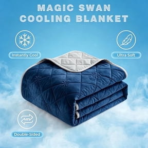 Local Stock Double-Sided Cooling Throw Blanket Queen/King, Ultra-Light & Breathable Reversible Summer Quilt for Night Sweats, Perfect Soft Bedding for Bedroom, Sofa, Camping & Travel