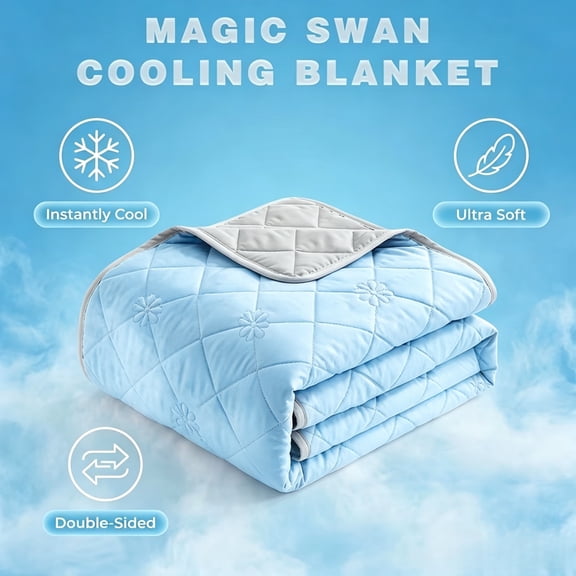 Local Stock Double-Sided Cooling Throw Blanket Queen/King, Ultra-Light & Breathable Reversible Summer Quilt for Night Sweats, Perfect Soft Bedding for Bedroom, Sofa, Camping & Travel