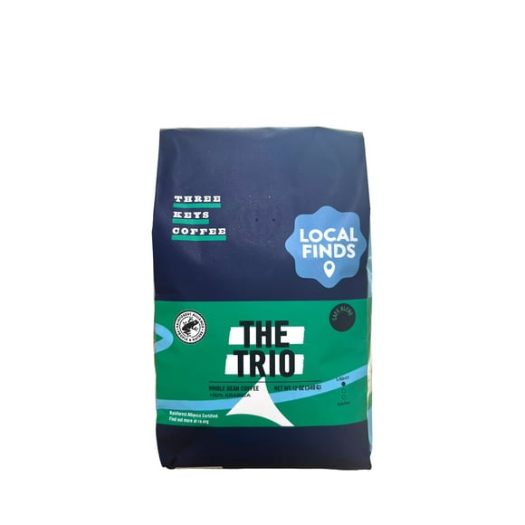 Local Three Keys Coffee The Trio Caf Blend Light Roast, 12oz, Naturally Caffeinated