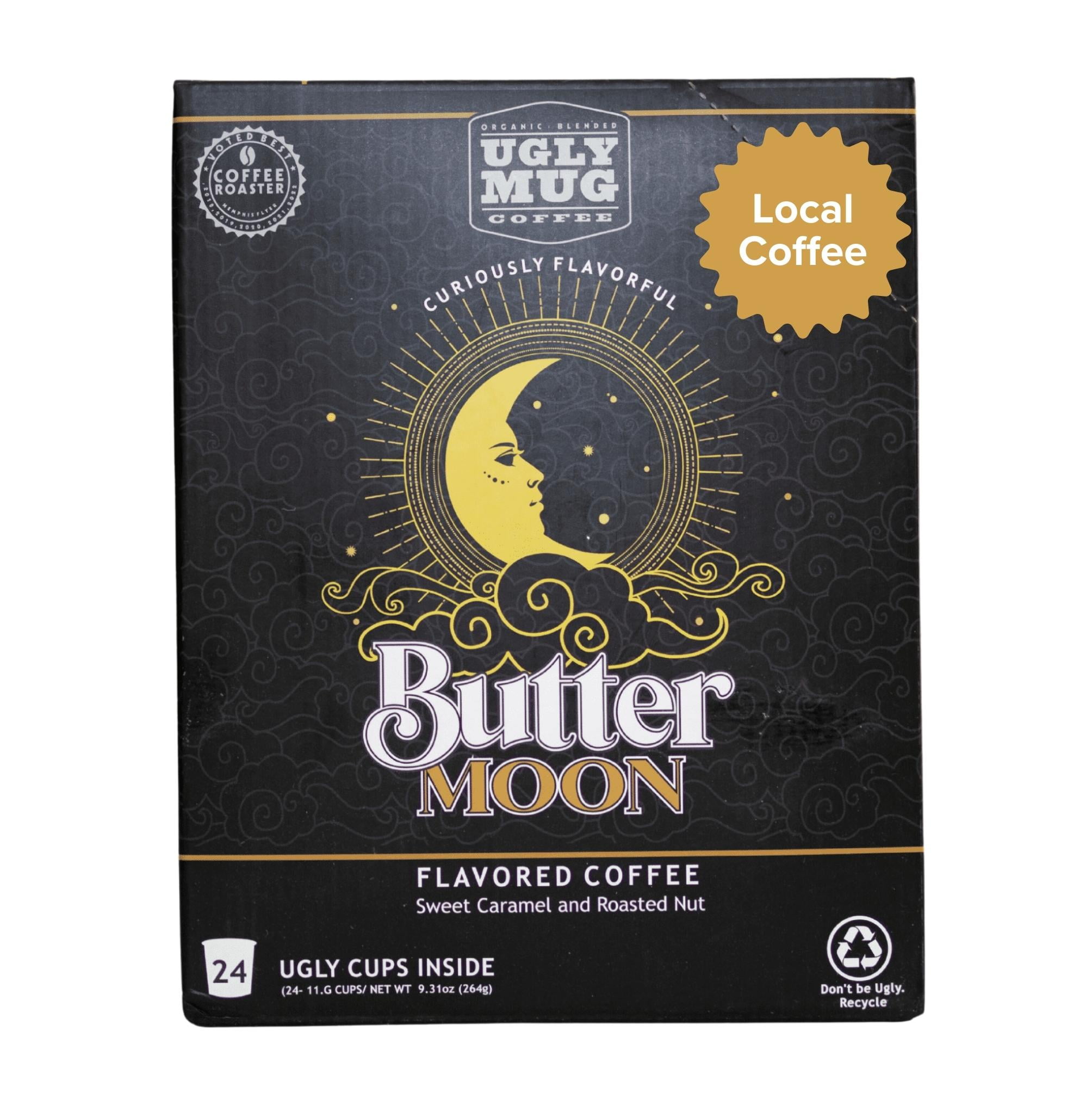 Local Ugly Mug Buttermoon Flavored Coffee Single Serve Recyclable, 24