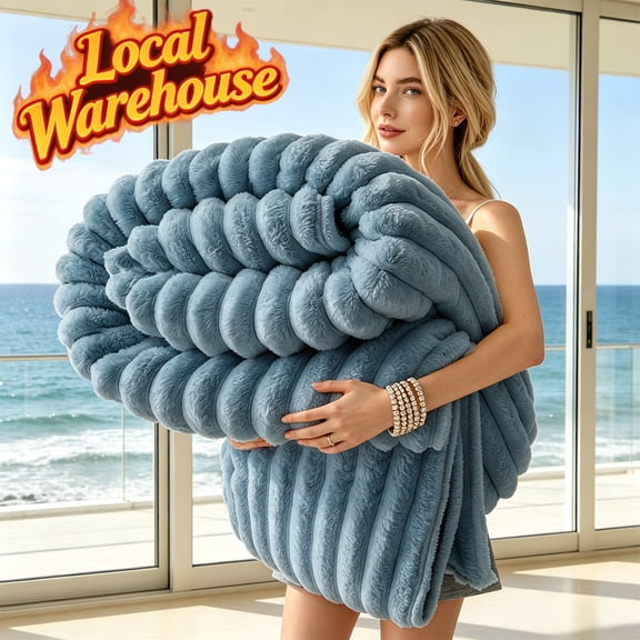 [Local Warehouse] 3D Flannel Throw Blanket, Double-Sided Ultra-Soft Lightweight Breathable, Machine Washable All Seasons Bedding for Bed Sofa Office Travel, Premium Gift with Free Greeting Card