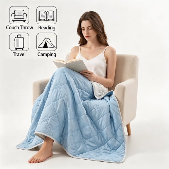Local Warehouse Double-Sided Cooling Blanket Queen/King, Lightweight & Breathable Reversible Throw for Hot Sleepers & Night Sweats, Ideal Bedding for Bedroom, Couch, Camping & Travel Essentials