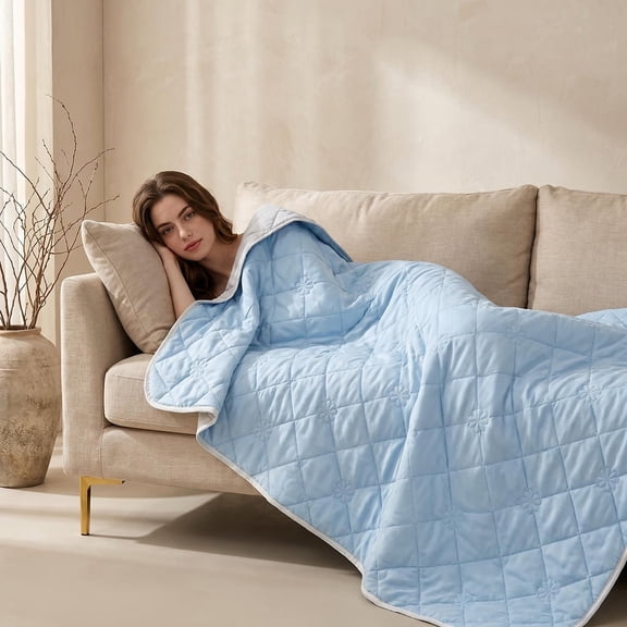 MAGIC SWAN  Double-Sided Cooling Blanket Queen/King, Lightweight & Breathable Reversible Throw for Hot Sleepers & Night Sweats, Ideal Bedding for Bedroom, Couch, Camping & Travel Essentials