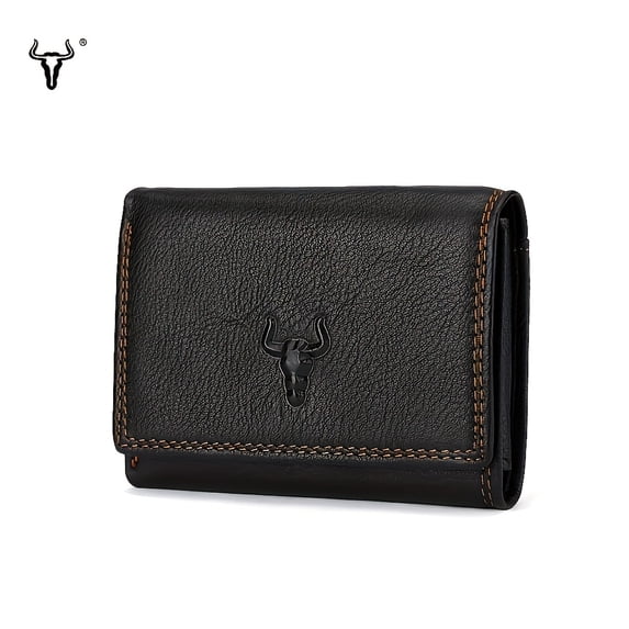 (Local Warehouse) Men's Trifold Wallet Top Grain Cowhide Wallet for Men Women, 2 ID Windows, 11 Card Slots, 2 Bill Compartments, Large Capacity Credit Card Holder Wallet, Fathers Day Gift for Him