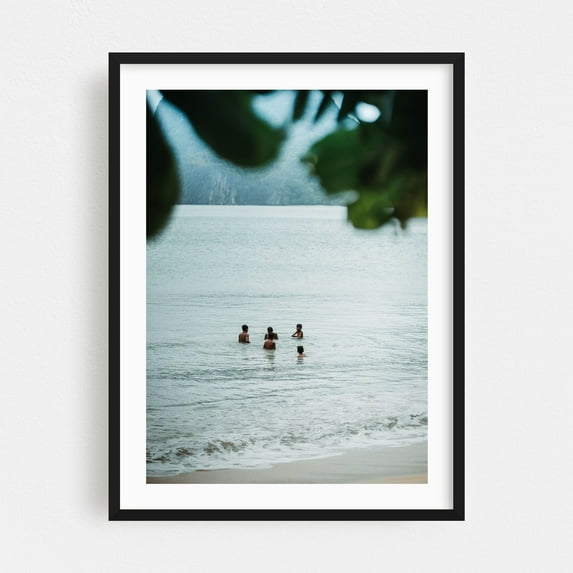 Local children's playground - Photography Beach Ocean Seaside Tropical Water Summer Scenic Black Framed Wall Art Print 5 x 7 inches