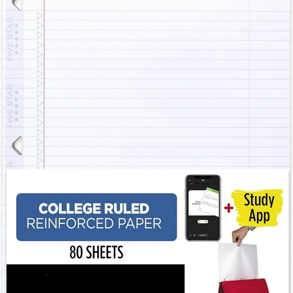 Local warehouse arrive in three2pcsLoose Leaf Paper + Study App, College Ruled Filler Notebook Paper, Reinforced, Fights Ink B d
