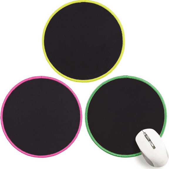 Local warehouse arrive in three3pcs Small Mousepad 7.9 in Soft Smooth Fabric with Stitches Edge Rubber Base Non-Slip Mousemat, Moves Easily