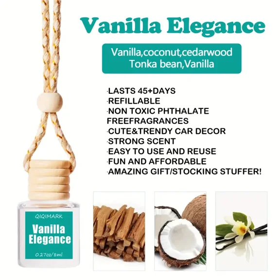 Local warehouse1 Pack Long-Lasting Car Air Hanging Fragrance Oil Diffuser-Vanilla Elegance