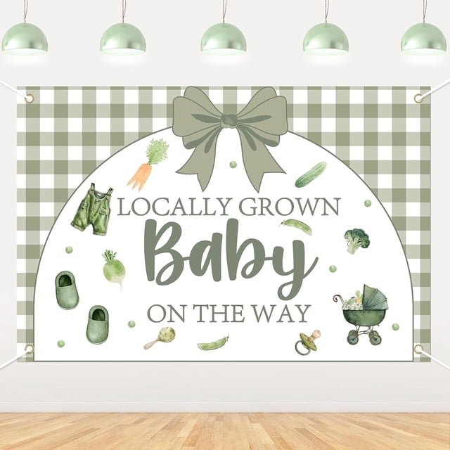 Locally Grown Baby Shower Backdrop Farmer's Market Baby Shower ...