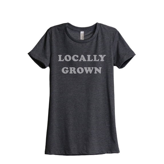 Locally Grown Women's Fashion Relaxed T-Shirt Tee Charcoal Grey Small