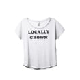 thumbnail image 1 of Locally Grown Women's Fashion Slouchy Dolman T-Shirt Tee Heather White X-Large, 1 of 4