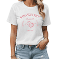 thumbnail image 1 of Locally Sourced Pink Strawberry Graphic Tees Womans T shirt Black/White S-5XL Shirts Casual Daily Tops, 1 of 4