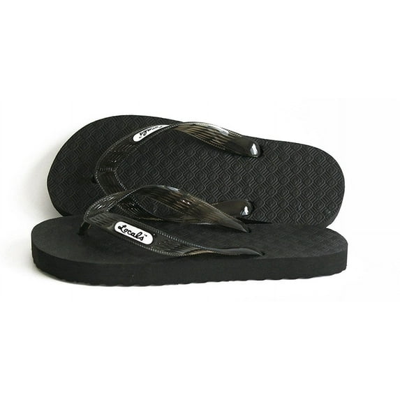 Locals Black with Black Strap Slipper