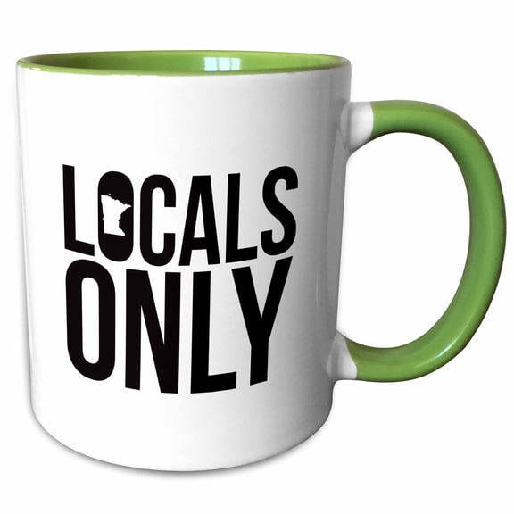 3drose, Locals Only Minnesota, 11oz Two-tone Green Mug