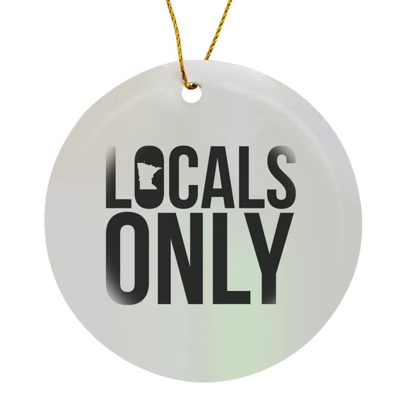 3drose, Locals Only Minnesota, Circle Porcelain Ornament