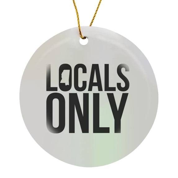 3drose, Locals Only Mississippi, Circle Porcelain Ornament