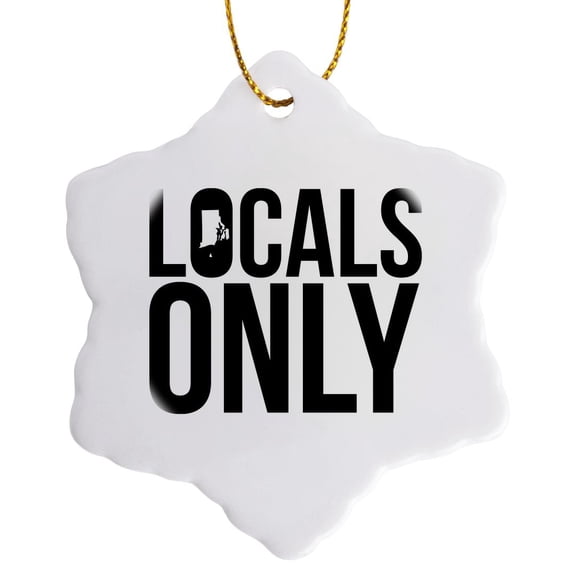 3drose, Locals Only Rhode Island, 3 inch Snowflake Porcelain Ornament