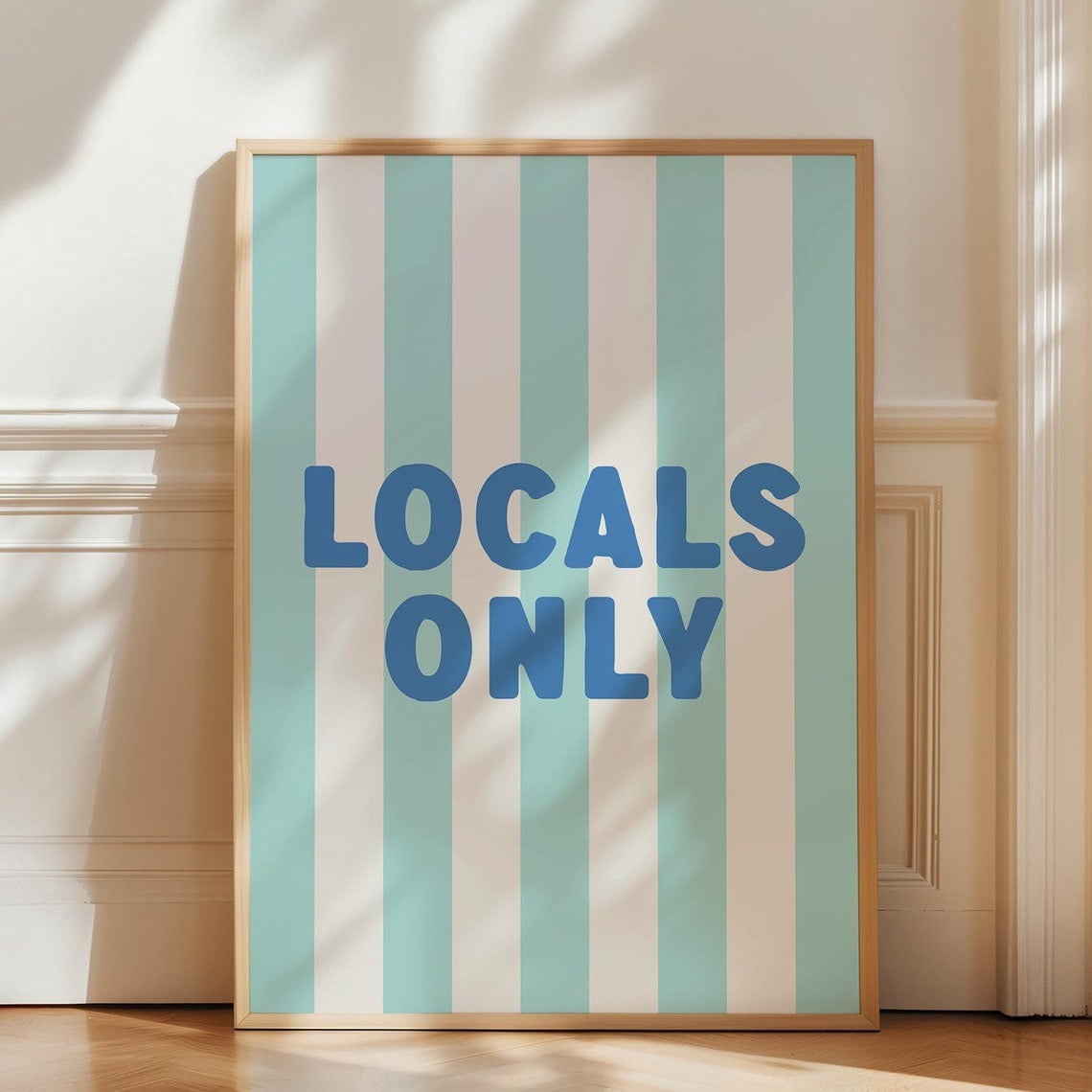 Locals Only Print, Blue Wall Art, Coastal Cowgirl Decor, Beachy Wall ...