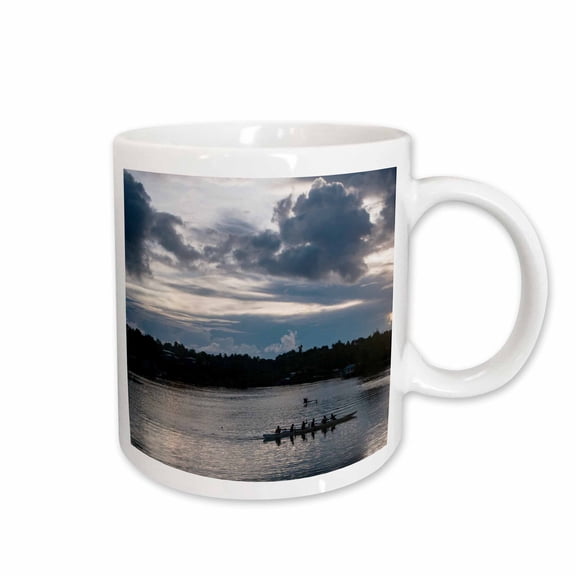 3drose, Locals Training for Rowing Championship at Sunset, Yap, Micronesia, 11oz Mug