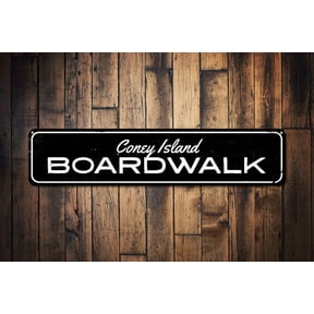 Location Boardwalk Sign Beach House Sign Custom Boardwalk Destination Sign Metal Beach Decor - Boardwalks - Size: 16 x 4 Inches