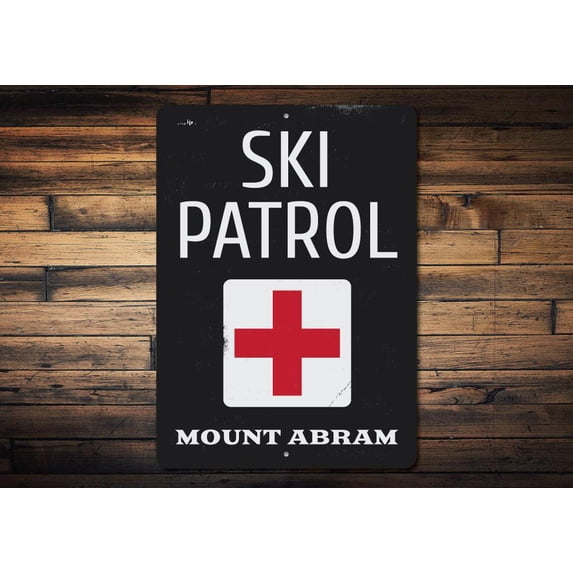 Location Ski Patrol Novelty Sign, Metal Wall Decor - 10x14 inches