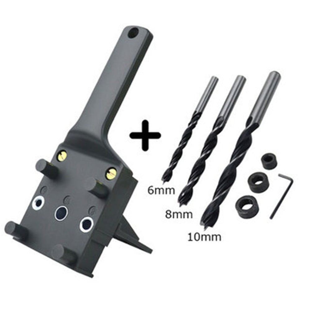 Locator Quick Wood Doweling Jig Pocket Hole Jig 6/8/10mm Drill Bit Hole