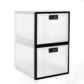Locbbie 12.6L Lock Box Versatile Medication Safe Food Crisper Cell Phone Lock Box Clear BPA Free Plastic with 3 Digit Code Lock Air Holes
