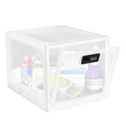 Locbbie Lockable Storage Box, Cell Phone Jail Lock Box for Medicine Safe Home Office, White