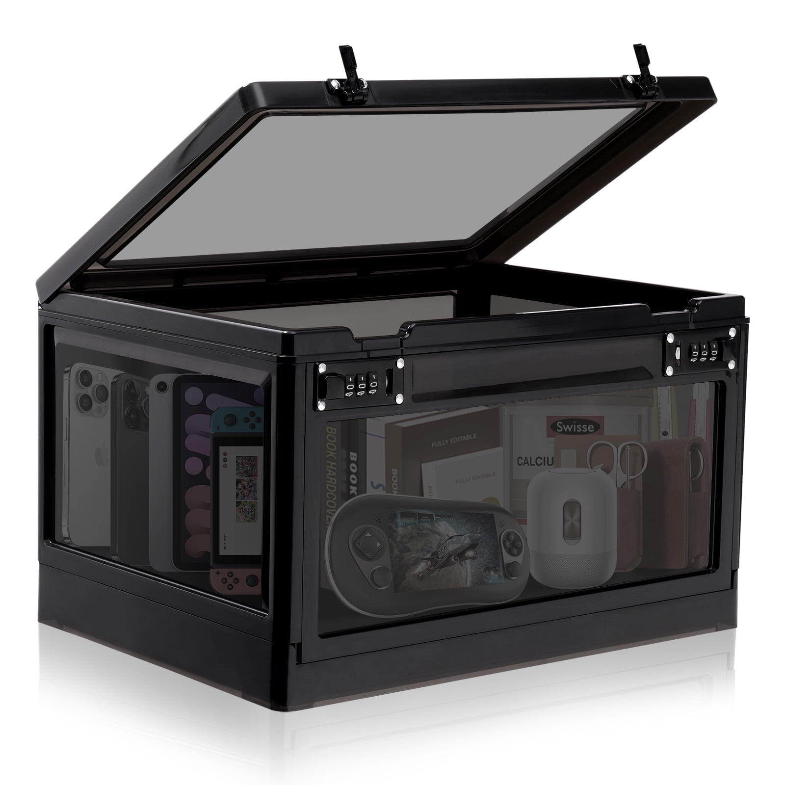 Locbbie, Medicine Lock Box, 24 L Black, with Code and Dual Locks ...