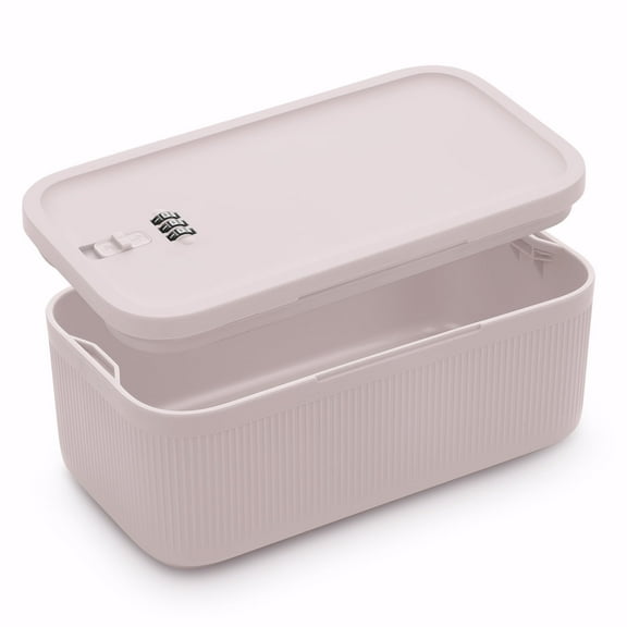 Locbbie Small Lock Box with Code – Lockable Storage Box for Medication, Food, Electronics & Personal Items Safe – BPA-Free