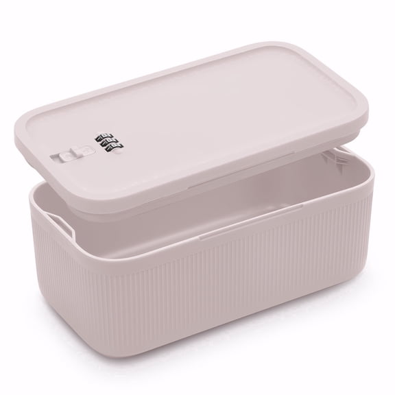 Locbbie Small Lock Box with Code – Lockable Storage Box for Medication, Food, Electronics & Personal Items Safe – BPA-Free