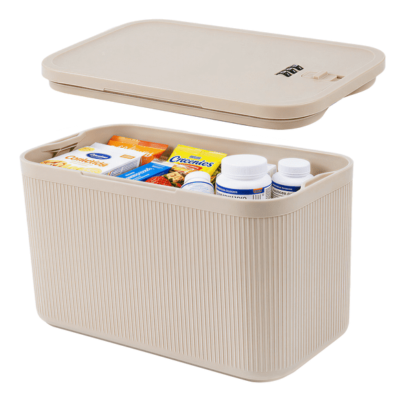 Locbbie Lock Box for Medicine, Small Storage Box with Code, Plus Size Taller Lockable Storage Box with Lid, Locked Box for Safe Medication/Pills/Phone/Personal Items/Snacks/Fridge, 9.25"x5.04"x5.7"