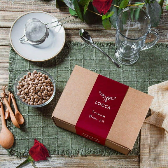 Locca Red Series Premium Boba Tea Kit - Black Tea Infused Gift Box