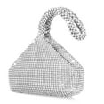 Loccbie Women's Rhinestone Clutch Evening Bags Glitter Triangle Wrist
