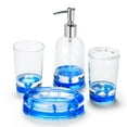 thumbnail image 1 of Locco Decor 4 Piece Acrylic Liquid 3D Floating Motion Bathroom Vanity Accessory Set Dolphin, 1 of 5
