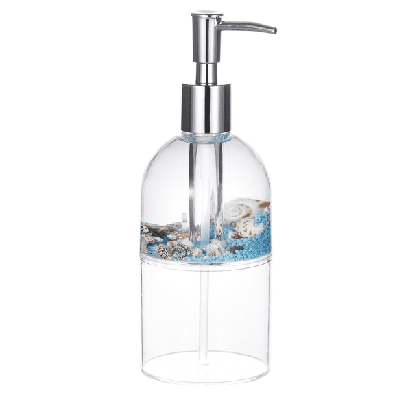 Locco Decor Acrylic Liquid 3D Floating Motion Bathroom Kitchen Vanity Accessory Soap Lotion Dispenser Ocean Sea Shell Conch