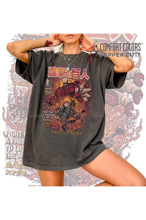 Locean Shirt Armin Arlert Shirt, Attack On Titan Anime Tee, Colossal Titan T-Shirt, Aot Fan , Japanese Manga Otaku, Vintage T-Shirt - All Sizes S-5Xl