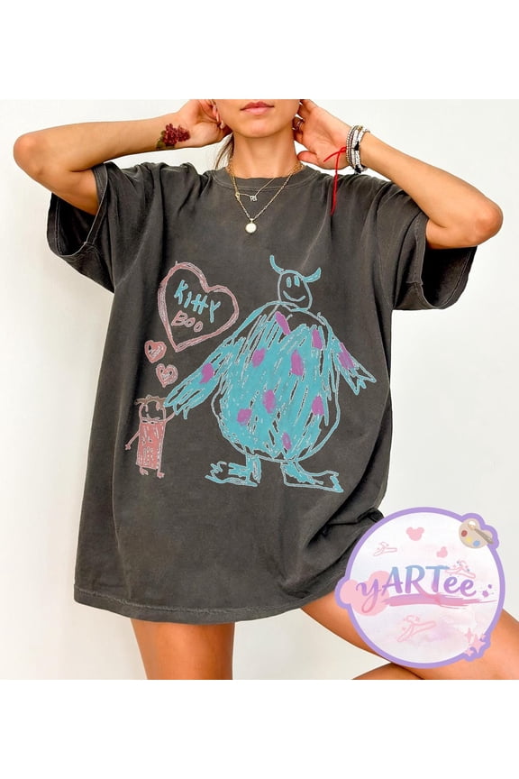 Locean Shirt Cute Sulley Kitty And Boo Toddler Shirt, Monsters University Inspired Graphic Top, Sulley Sullivan And Boo Drawing Apparel, Gift Tee