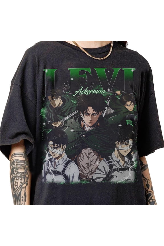 Locean Shirt Vintage Levi Ackerman 90S Shirt, Levi Ackerman Graphic Retro Tee, Levi Ackerman Tee S, Levi Ackerman Attack On Titan Vintage Tee, Vintage T-Shirt - All Sizes S-5Xl