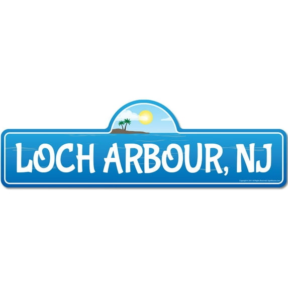 Loch Arbour NJ New Jersey Beach Street Sign | Indoor/Outdoor | Surfer Ocean Lover Décor For Beach House Garages Living Rooms Bedroom | Signmission Personalized Gift