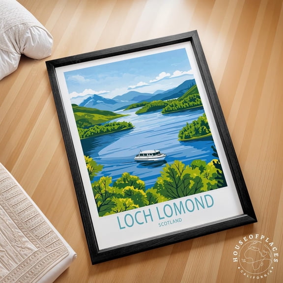 Loch Lomond Scotland Scenic Travel Wall Art, Unframed Paper Poster 8x10in