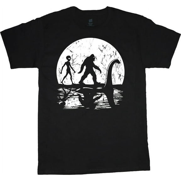 Loch Ness Monster Alien Sasquatch Bigfoot T-shirt Mens Graphic Tees