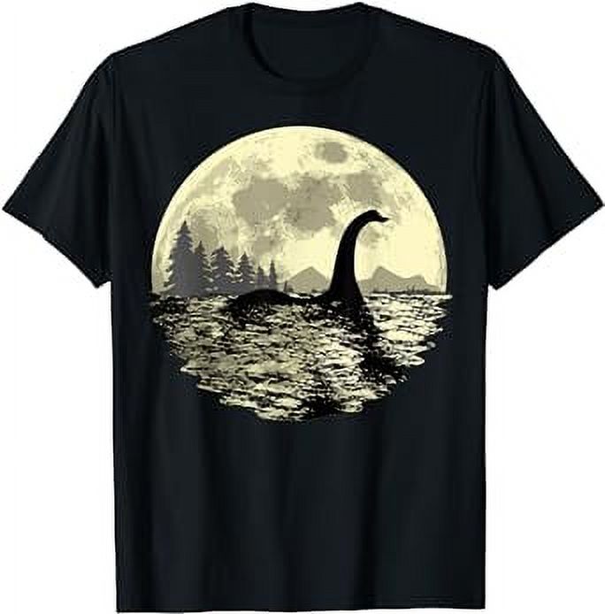 Loch Ness Monster Moonlight Lake Swim Graphic TShirt