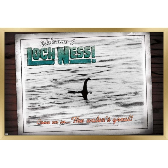 Loch Ness Monster Wall Poster, 22.375" x 34", Framed