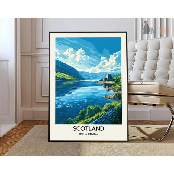 Loch Ness Scotland Poster, Unframed Paper Poster 8x10in