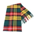 thumbnail image 1 of Locharron of Scotland Bowhill Buchanan Modern Lambswool Tartan Scarf - Yellow/Green/Red/White, 1 of 3