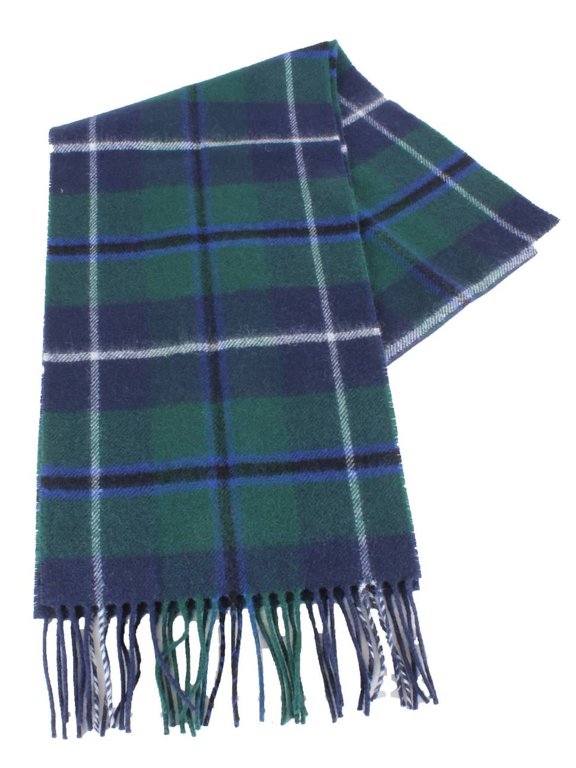 Bowhill Douglas Modern Lambswool Scarf - Green/Navy